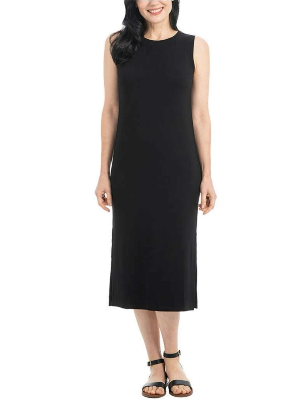 Hilary Radley Black Sleeveless Midi Dress XL